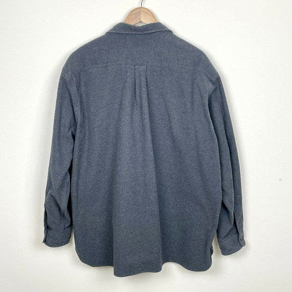 LL Bean Mens‎ Long Sleeve Chamois Shirt Size XXL Gray Gorpcore Classic Outdoors - Picture 4 of 7